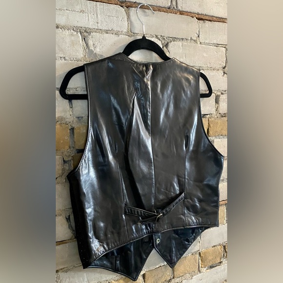 Sibylle Lyn Black Leather Vest Size S - Picture 2 of 7